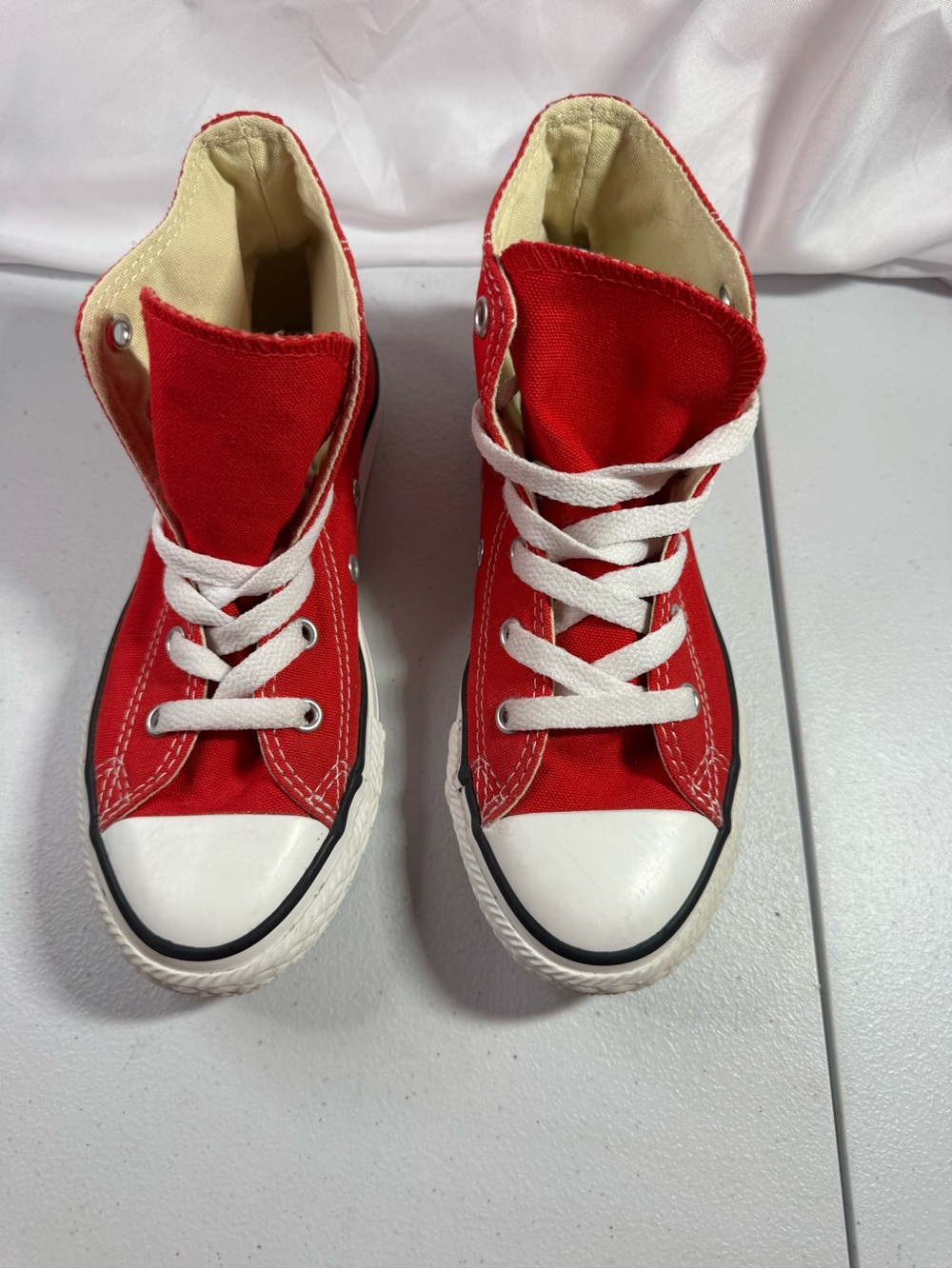 Converse Red Kids High-Top Canvas Sneakers with White Accents